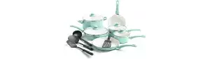 GreenLife Turquoise Premium Nonstick Ceramic Coating 14 Piece Cookware Setimg