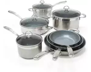 Chantal Induction 21 11-Piece Stainless Steel with Ceramic Nonstick Cookware Setimg
