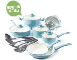 Greenlife Soft Grip 15-Piece Ceramic Non-Stick Induction Cookware Setimg