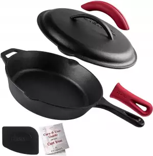 Cuisinel 10-Inch Pre-Seasoned Cast Iron Skillet with Lidimg