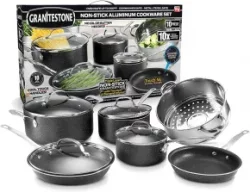 GRANITESTONE 10 Piece Nonstick Granite-Coated Cookware Setimg
