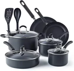 Cook N Home, Black 12-Piece Nonstick Hard Anodized Cookware Setimg