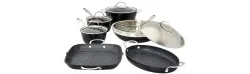 Curtis Stone Dura-Pan Nonstick Cookware Set - Blackimg