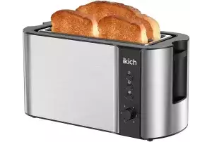 IKICH 4-Slice Stainless Steel 2 Long-Slot Toasterimg