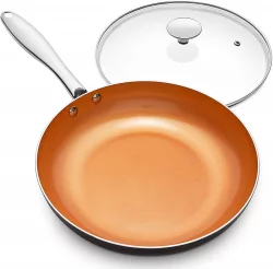 Michelangelo 12 Inch Nonstick Copper Frying Pan With Lidimg