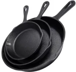 Simple Chef Cast Iron Cookware 3-Piece Skillet Setimg