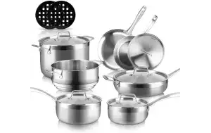 Duxtop Whole-Clad Tri-Ply 14-Piece Stainless Steel Induction Cookware Setimg