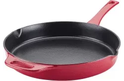 Rachael Ray Enameled Cast-Iron Red Shimmer Skillet, 12-Inchesimg