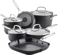 KitchenAid Hard Anodized Nonstick 10 Piece Cookware Setimg