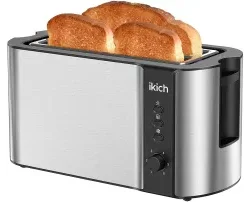 IKICH 4-Slice Stainless Steel 2 Long-Slot Toasterimg