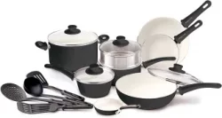 GreenLife Soft Grip 16-Piece Ceramic, Non-Stick Cookware Setimg