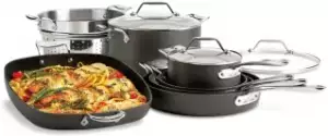 All-Clad Essentials 10-Piece Gray Nonstick Cookware Setimg