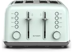 BUYDEEM 4-Slice Stainless Steel (Light Teal) Retro Toaster, DT-6B83img